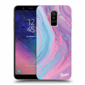Picasee silikónový prehľadný obal pre Samsung Galaxy A6+ A605F - Pink liquid