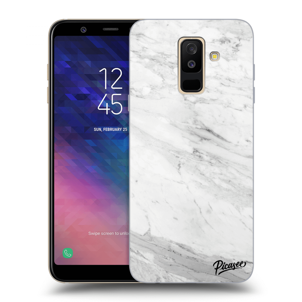 Picasee silikónový prehľadný obal pre Samsung Galaxy A6+ A605F - White marble