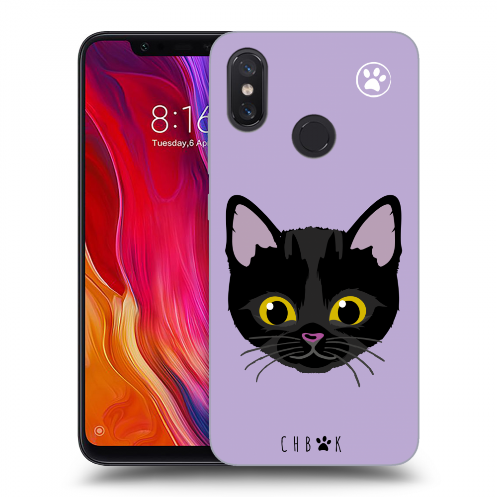 Picasee silikónový čierny obal pre Xiaomi Mi 8 - Chybí mi kočky - Fialová