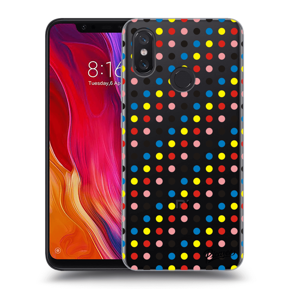 Picasee silikónový prehľadný obal pre Xiaomi Mi 8 - Colorful dots