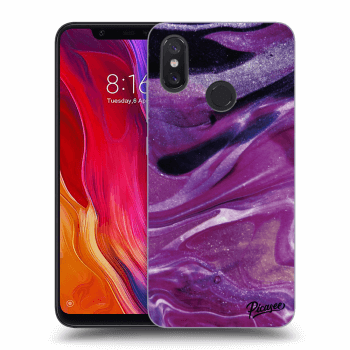 Picasee silikónový čierny obal pre Xiaomi Mi 8 - Purple glitter