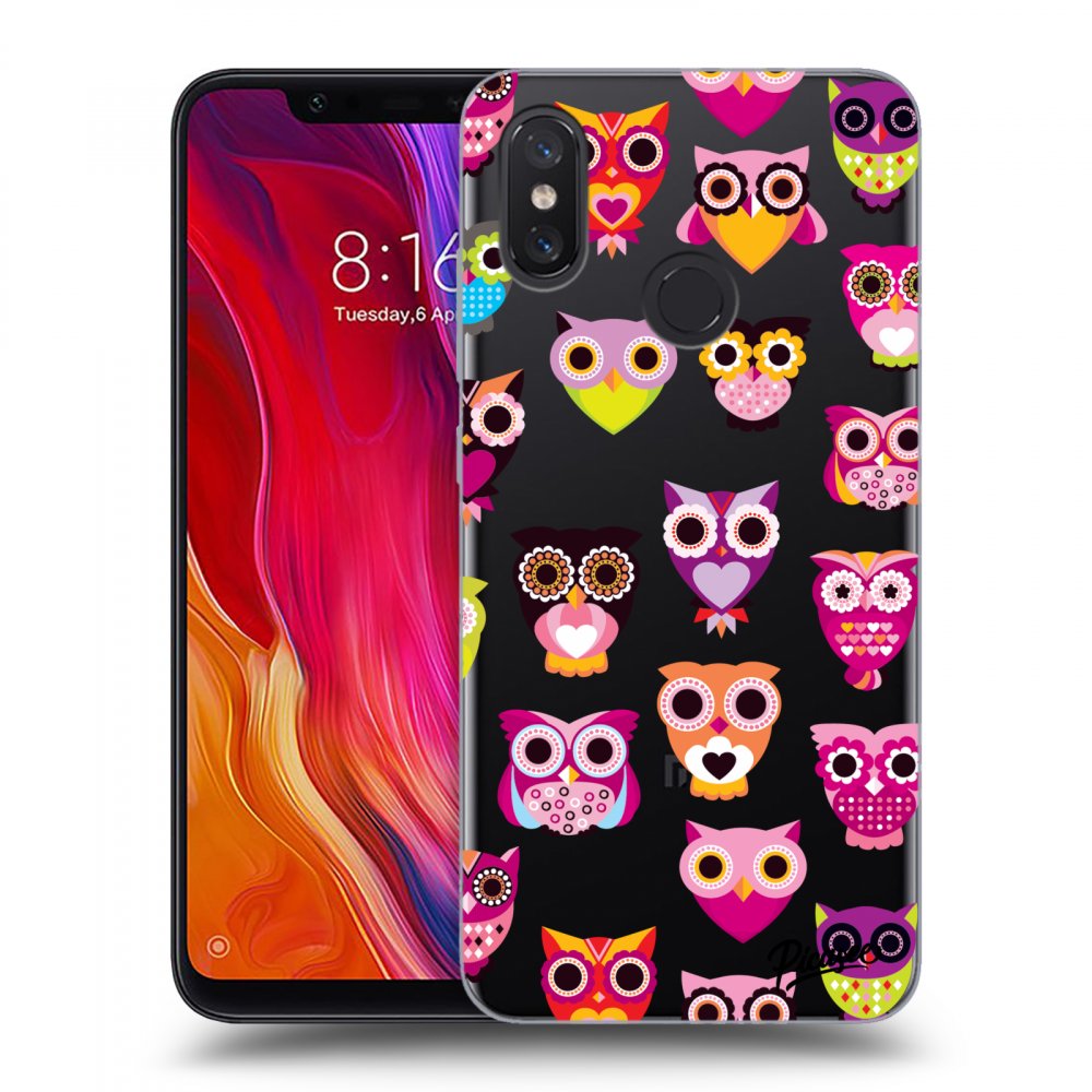 Picasee silikónový prehľadný obal pre Xiaomi Mi 8 - Owls