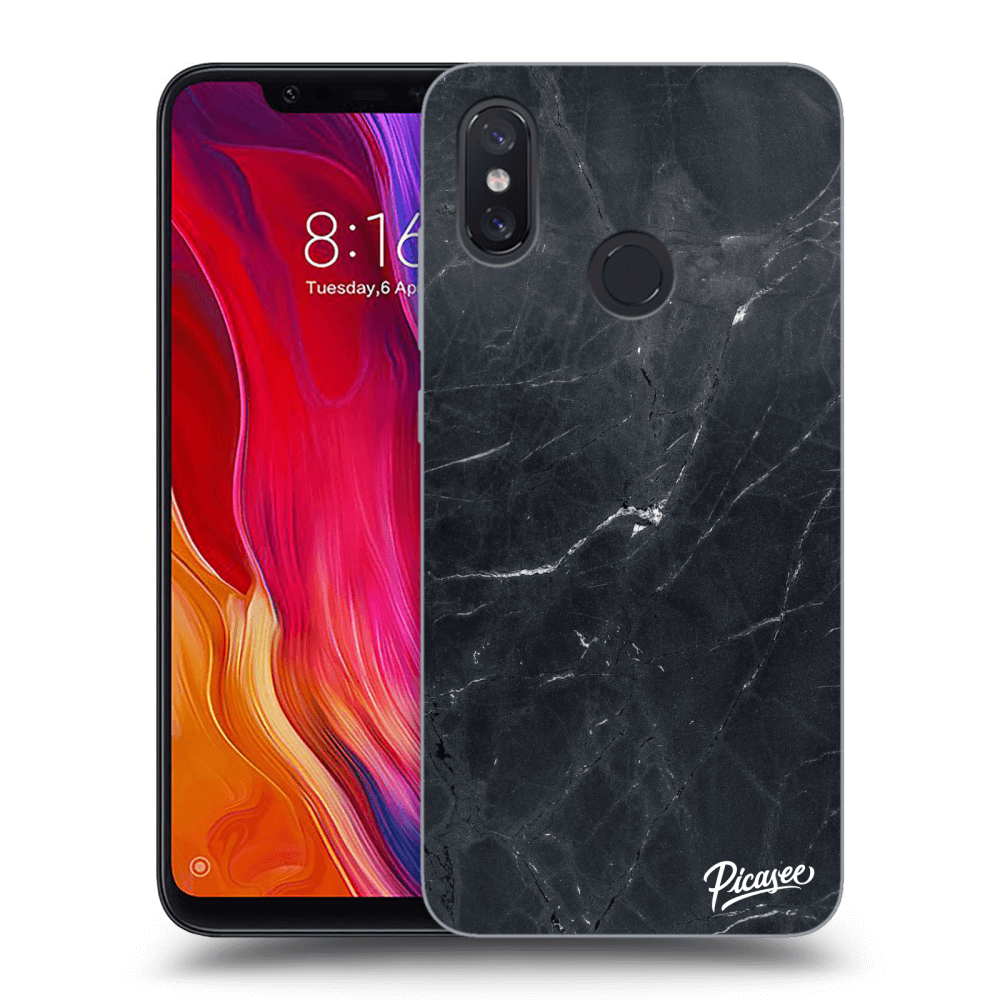 Picasee silikónový prehľadný obal pre Xiaomi Mi 8 - Black marble