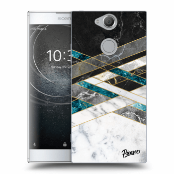 Picasee silikónový prehľadný obal pre Sony Xperia XA2 - Black & White geometry