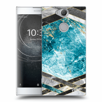 Picasee silikónový prehľadný obal pre Sony Xperia XA2 - Blue geometry