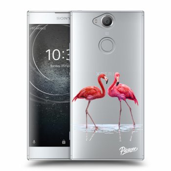 Picasee silikónový prehľadný obal pre Sony Xperia XA2 - Flamingos couple