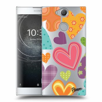 Picasee silikónový prehľadný obal pre Sony Xperia XA2 - Colored heart