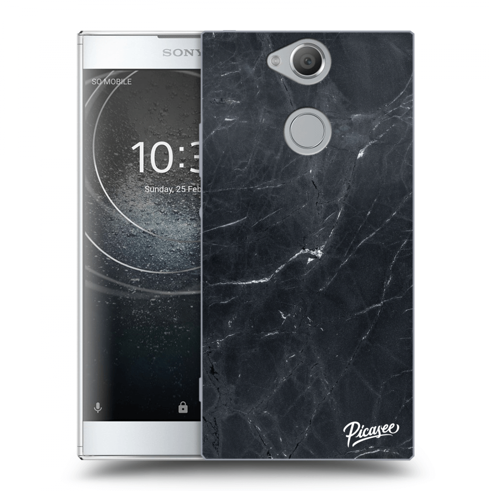 Picasee silikónový prehľadný obal pre Sony Xperia XA2 - Black marble