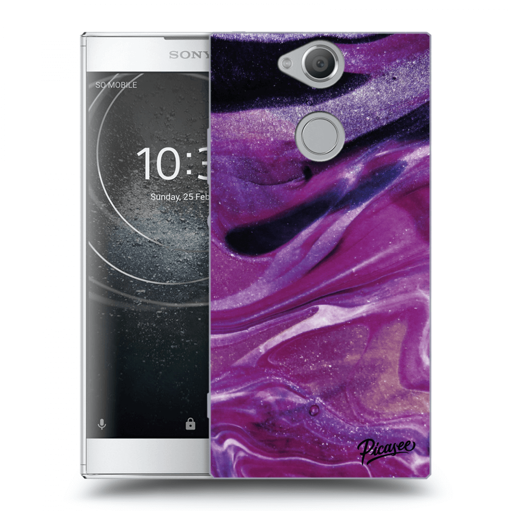 Picasee silikónový prehľadný obal pre Sony Xperia XA2 - Purple glitter