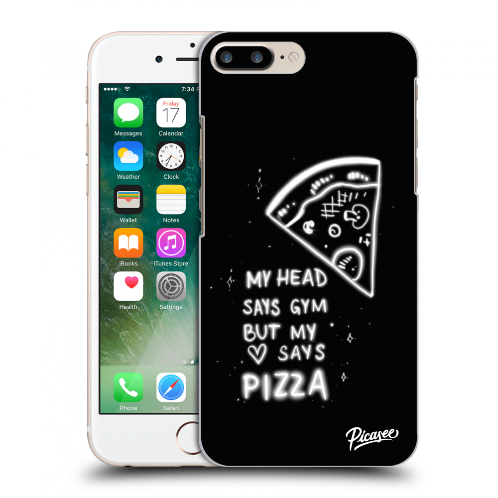 Picasee silikónový prehľadný obal pre Apple iPhone 7 Plus - Pizza