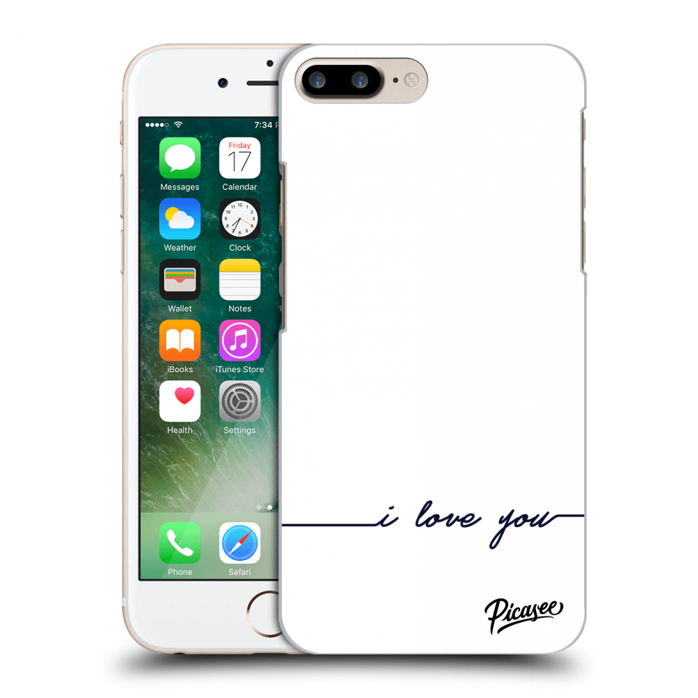 Picasee silikónový prehľadný obal pre Apple iPhone 7 Plus - I love you
