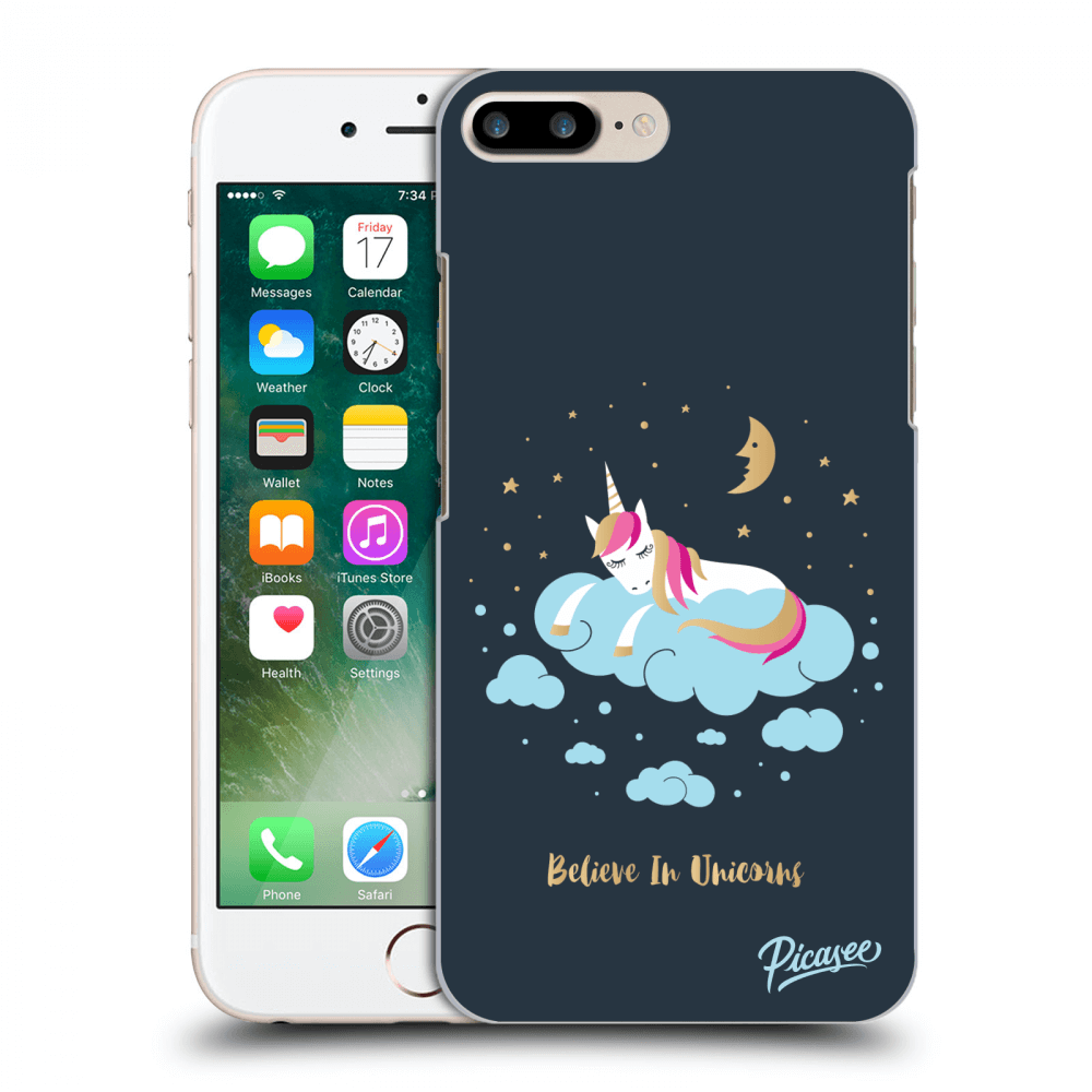 Picasee silikónový čierny obal pre Apple iPhone 7 Plus - Believe In Unicorns