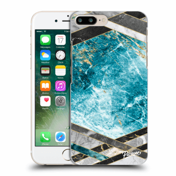 Picasee silikónový čierny obal pre Apple iPhone 7 Plus - Blue geometry