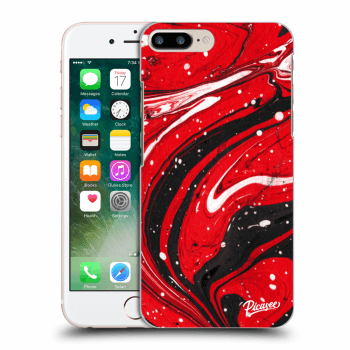 Picasee silikónový prehľadný obal pre Apple iPhone 7 Plus - Red black