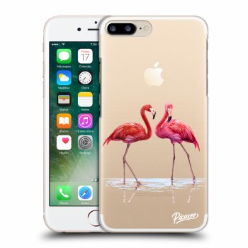 Picasee silikónový prehľadný obal pre Apple iPhone 7 Plus - Flamingos couple
