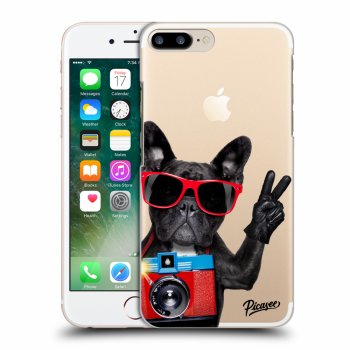 Picasee silikónový prehľadný obal pre Apple iPhone 7 Plus - French Bulldog