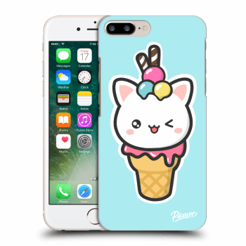 Picasee silikónový prehľadný obal pre Apple iPhone 7 Plus - Ice Cream Cat