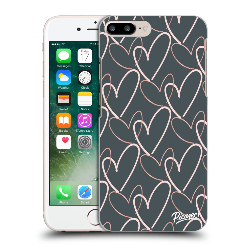 Picasee silikónový čierny obal pre Apple iPhone 7 Plus - Lots of love
