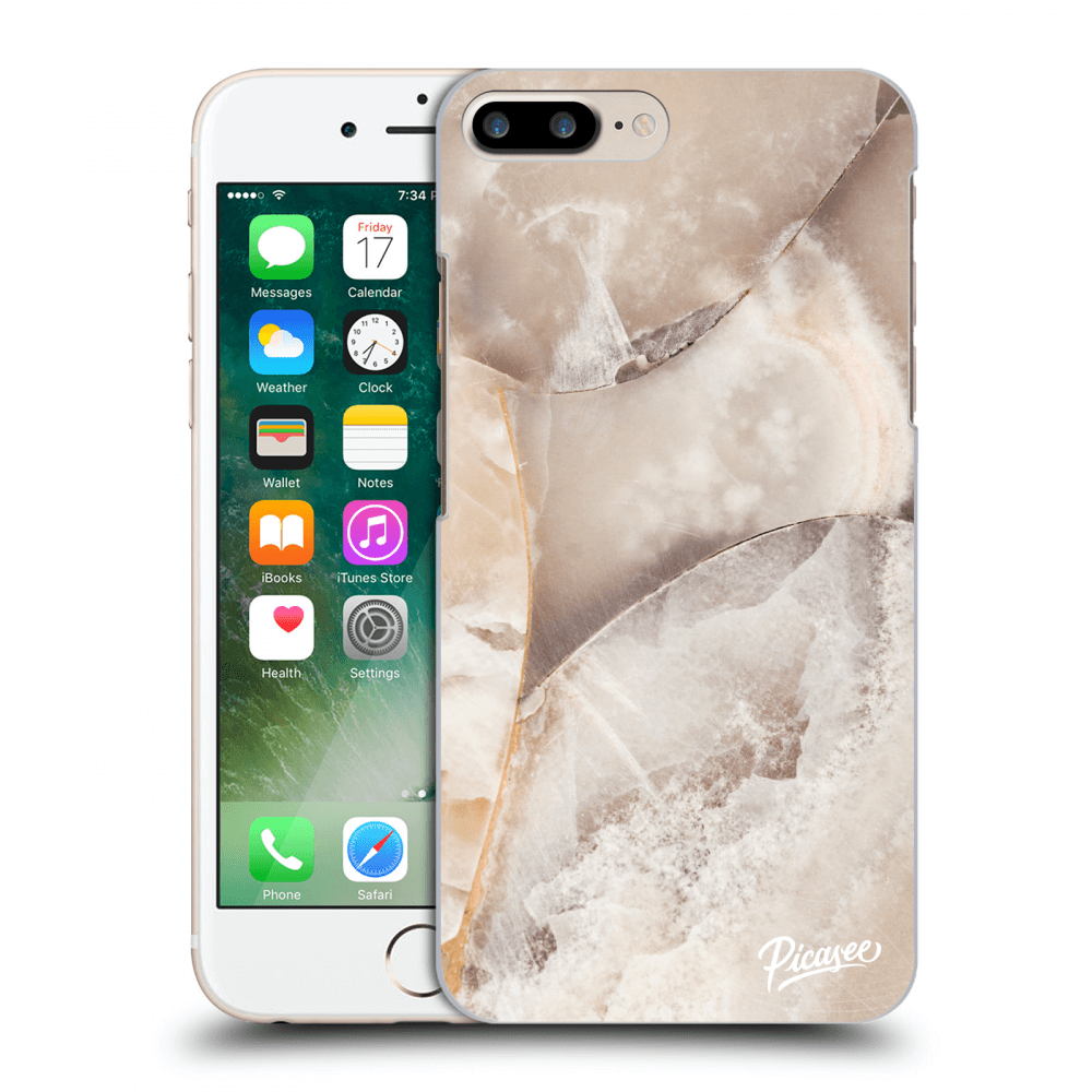 Picasee silikónový prehľadný obal pre Apple iPhone 7 Plus - Cream marble