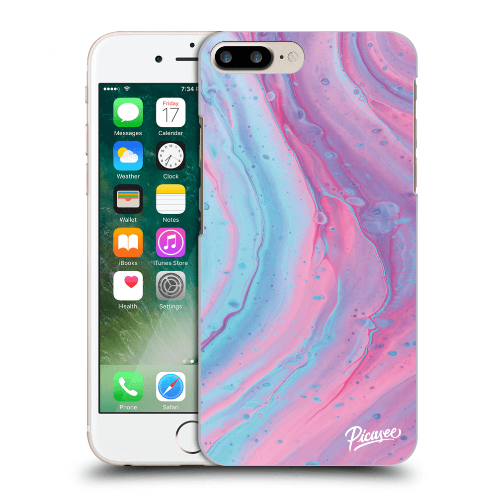 Picasee silikónový čierny obal pre Apple iPhone 7 Plus - Pink liquid