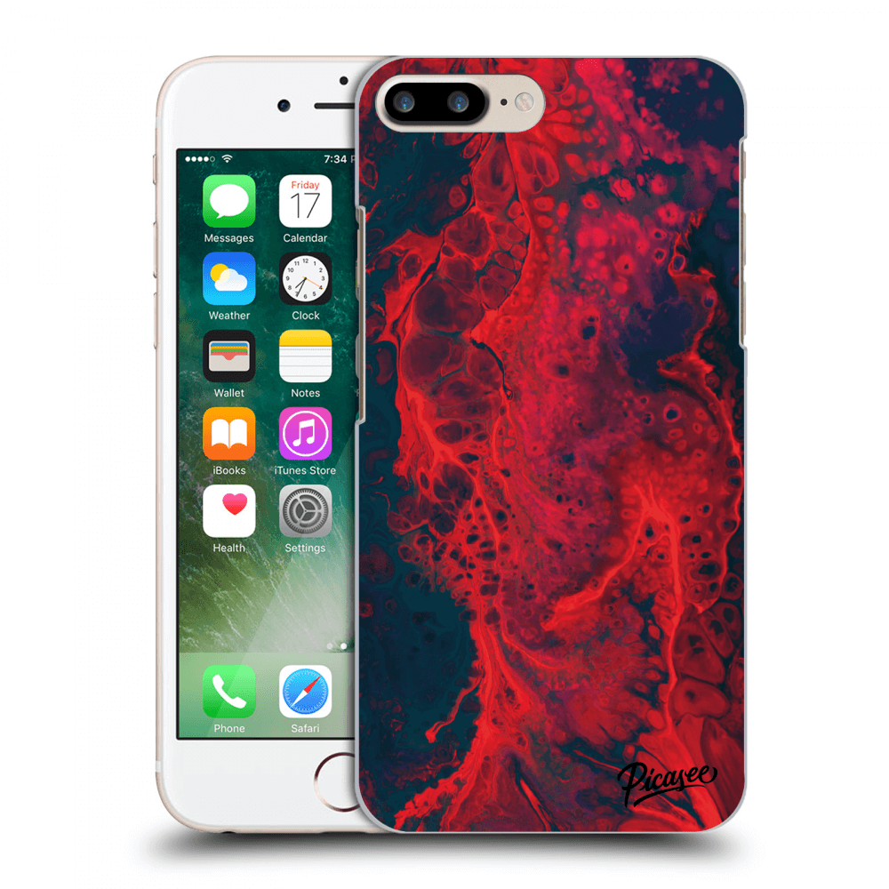 Picasee silikónový čierny obal pre Apple iPhone 7 Plus - Organic red