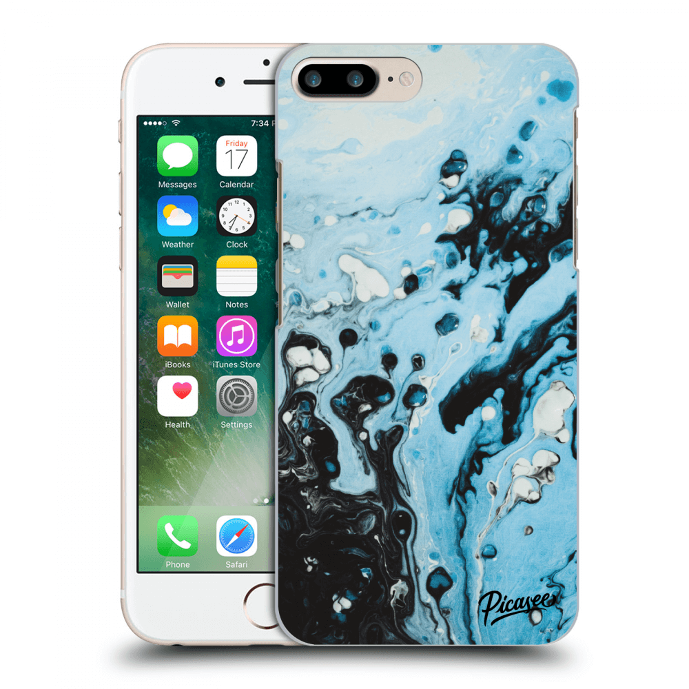Picasee silikónový čierny obal pre Apple iPhone 7 Plus - Organic blue