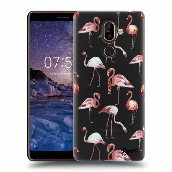 Picasee silikónový prehľadný obal pre Nokia 7 Plus - Flamingos