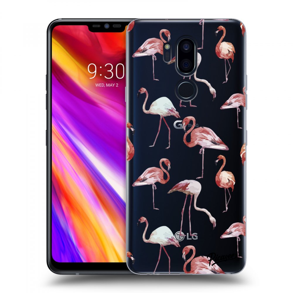 Picasee silikónový prehľadný obal pre LG G7 ThinQ - Flamingos