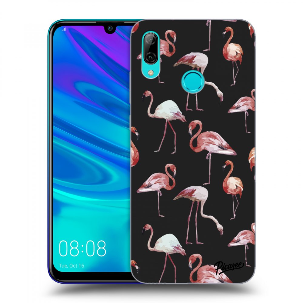 Picasee silikónový čierny obal pre Huawei P Smart 2019 - Flamingos