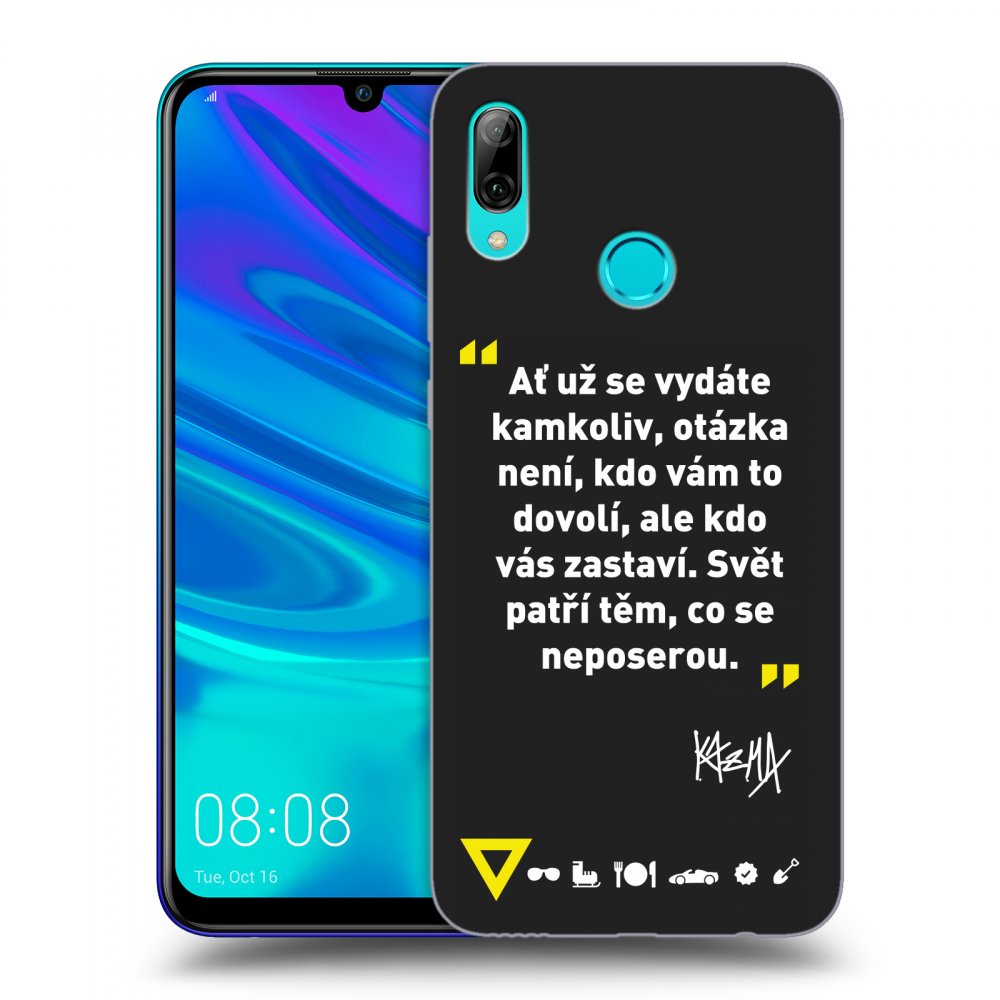 Picasee silikónový čierny obal pre Huawei P Smart 2019 - Kazma - SVĚT PATŘÍ TĚM, CO SE NEPOSEROU