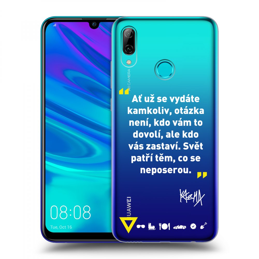 Picasee silikónový prehľadný obal pre Huawei P Smart 2019 - Kazma - SVĚT PATŘÍ TĚM, CO SE NEPOSEROU
