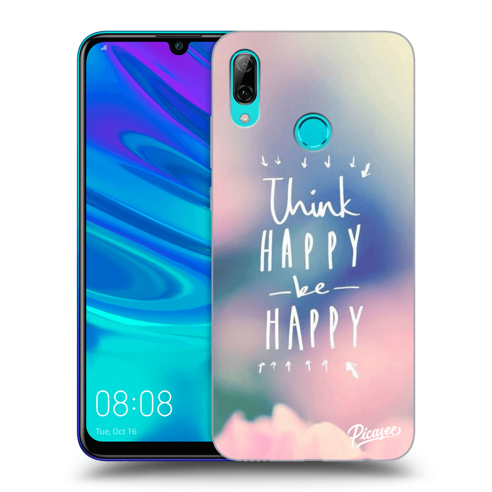 Picasee silikónový čierny obal pre Huawei P Smart 2019 - Think happy be happy