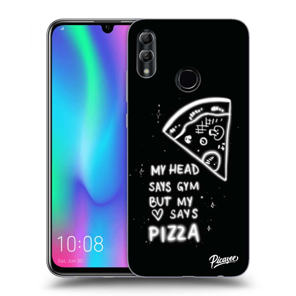 Picasee silikónový čierny obal pre Honor 10 Lite - Pizza