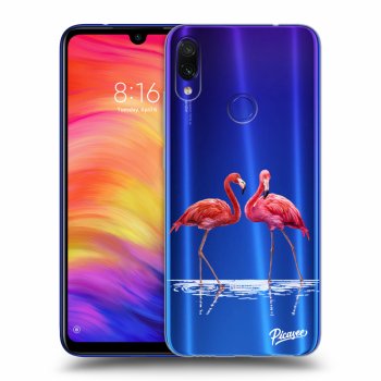 Picasee silikónový prehľadný obal pre Xiaomi Redmi Note 7 - Flamingos couple