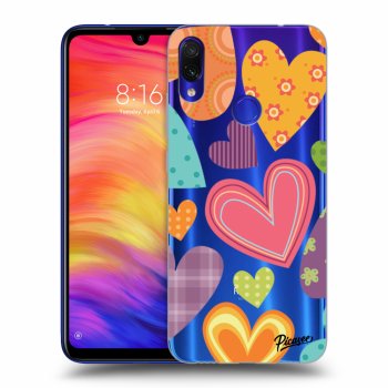 Picasee silikónový prehľadný obal pre Xiaomi Redmi Note 7 - Colored heart