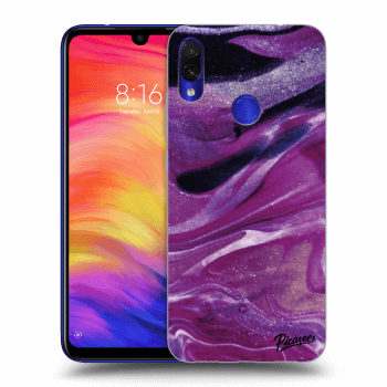 Picasee silikónový prehľadný obal pre Xiaomi Redmi Note 7 - Purple glitter