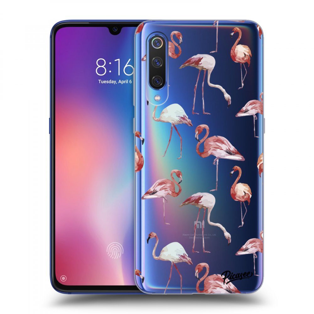 Picasee silikónový prehľadný obal pre Xiaomi Mi 9 - Flamingos
