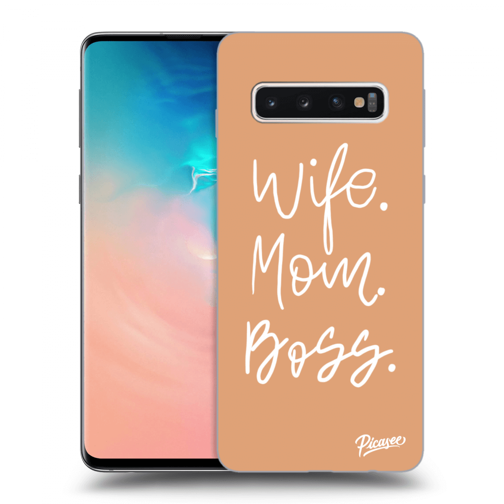 Picasee silikónový čierny obal pre Samsung Galaxy S10 G973 - Boss Mama