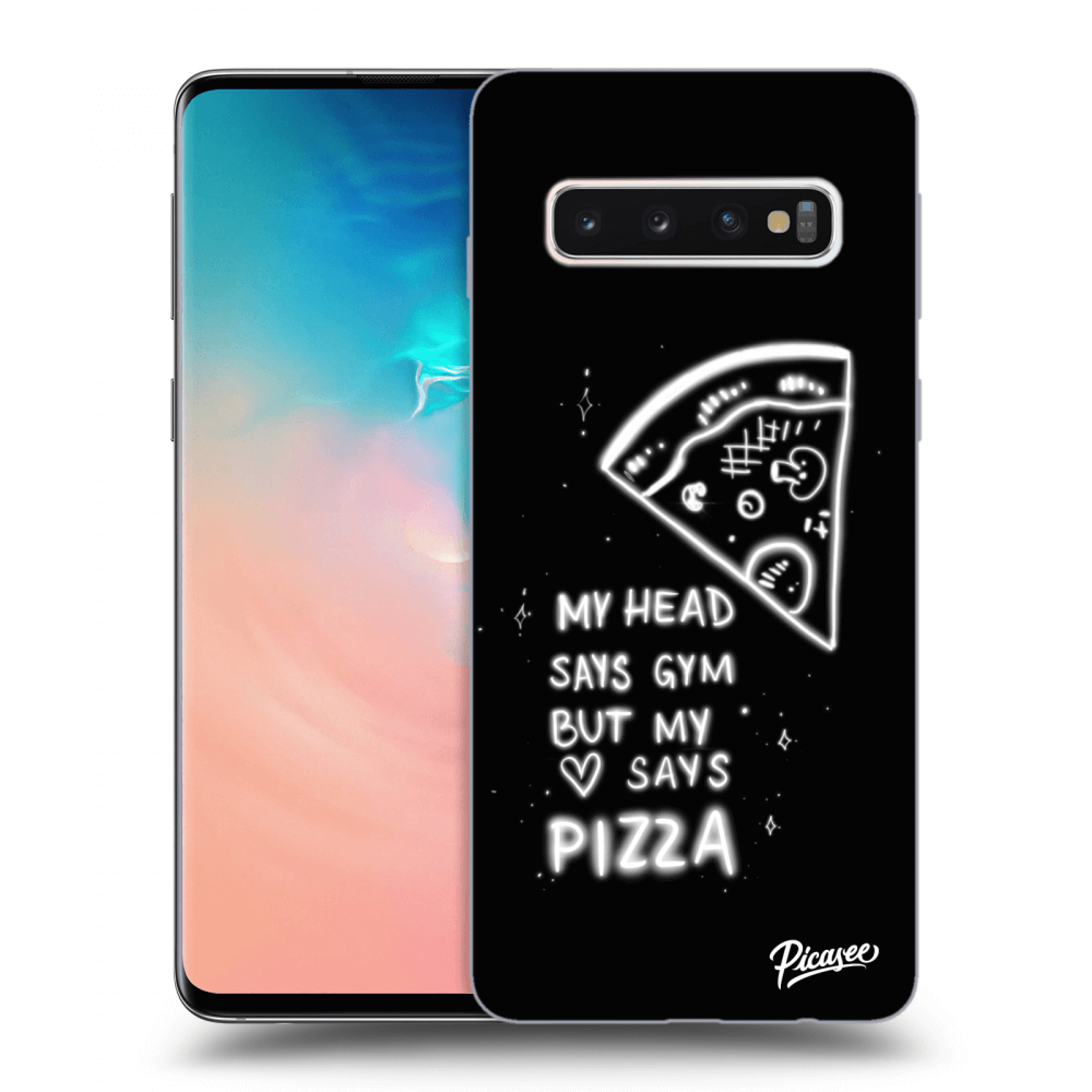 Picasee silikónový čierny obal pre Samsung Galaxy S10 G973 - Pizza