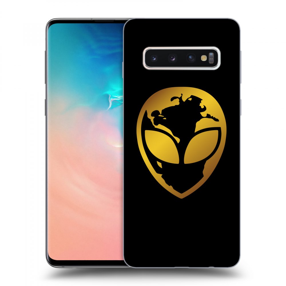 Picasee ULTIMATE CASE pro Samsung Galaxy S10 G973 - EARTH - Gold Alien 3.0