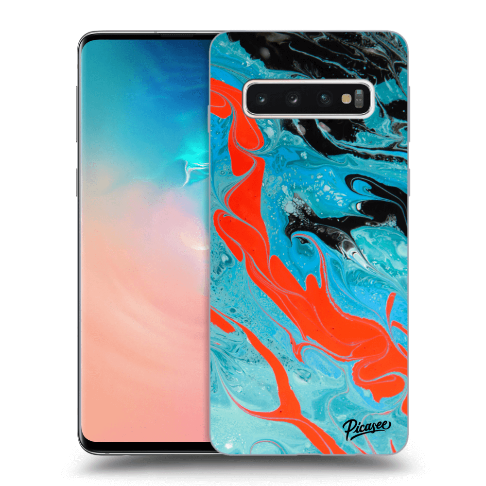 Picasee silikónový čierny obal pre Samsung Galaxy S10 G973 - Blue Magma