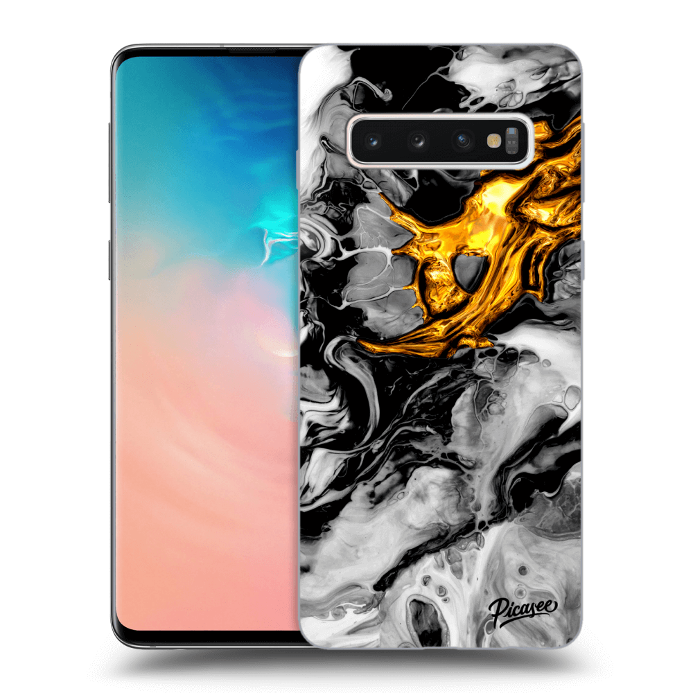 Picasee ULTIMATE CASE pro Samsung Galaxy S10 G973 - Black Gold 2