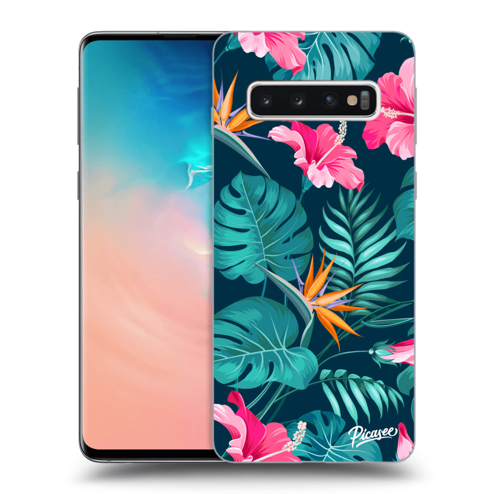 Picasee ULTIMATE CASE pro Samsung Galaxy S10 G973 - Pink Monstera