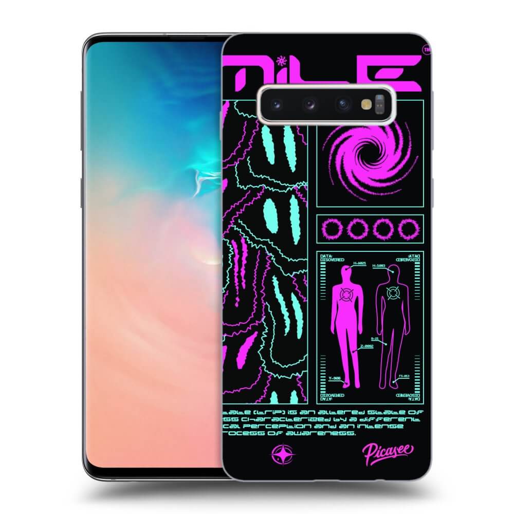 Picasee silikónový čierny obal pre Samsung Galaxy S10 G973 - HYPE SMILE