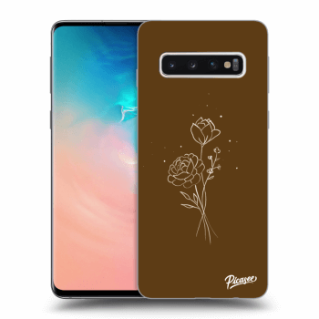 Obal pre Samsung Galaxy S10 G973 - Brown flowers