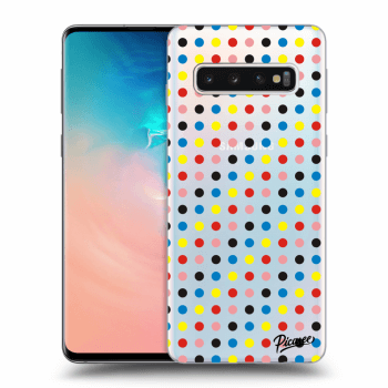 Picasee silikónový prehľadný obal pre Samsung Galaxy S10 G973 - Colorful dots