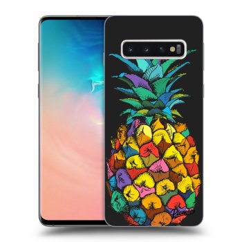 Picasee silikónový čierny obal pre Samsung Galaxy S10 G973 - Pineapple