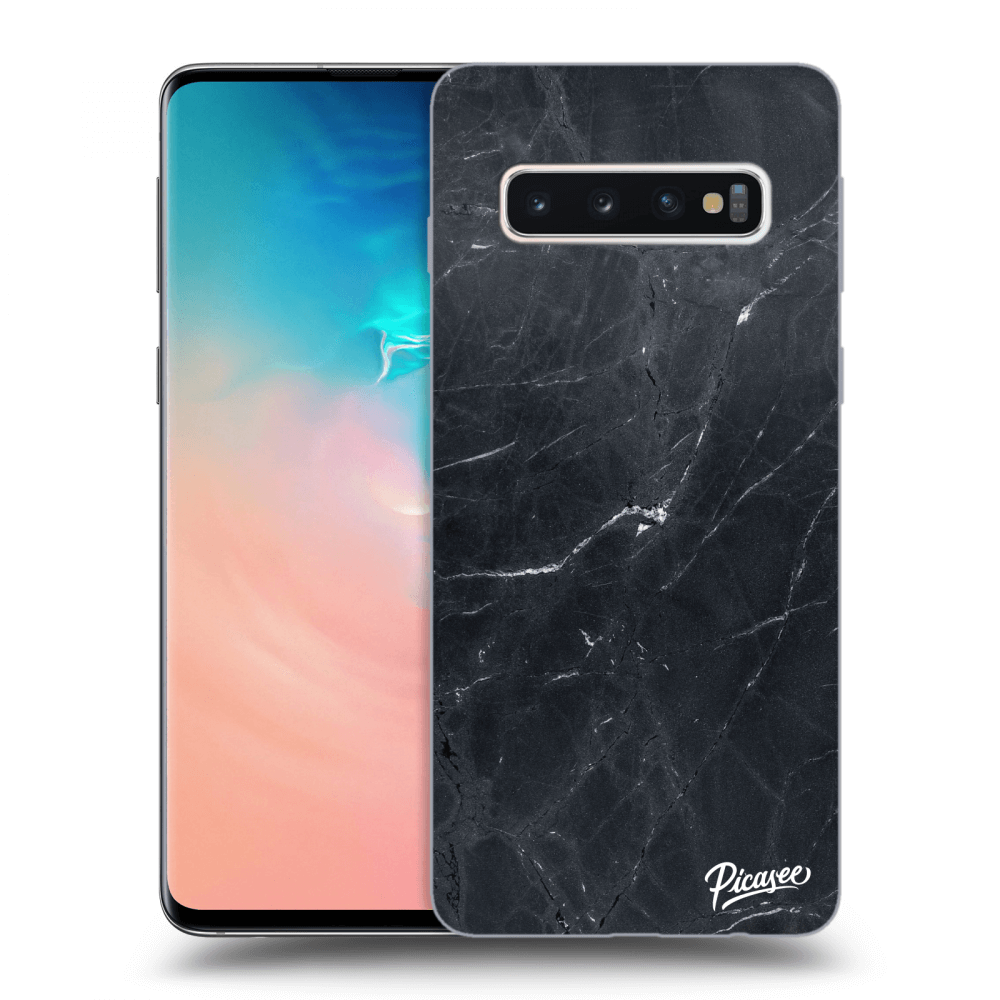 Picasee silikónový čierny obal pre Samsung Galaxy S10 G973 - Black marble