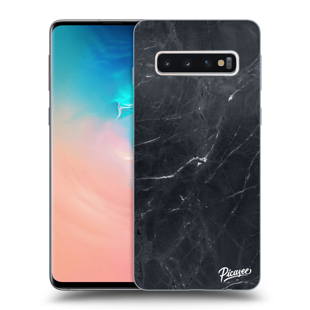 Picasee silikónový prehľadný obal pre Samsung Galaxy S10 G973 - Black marble