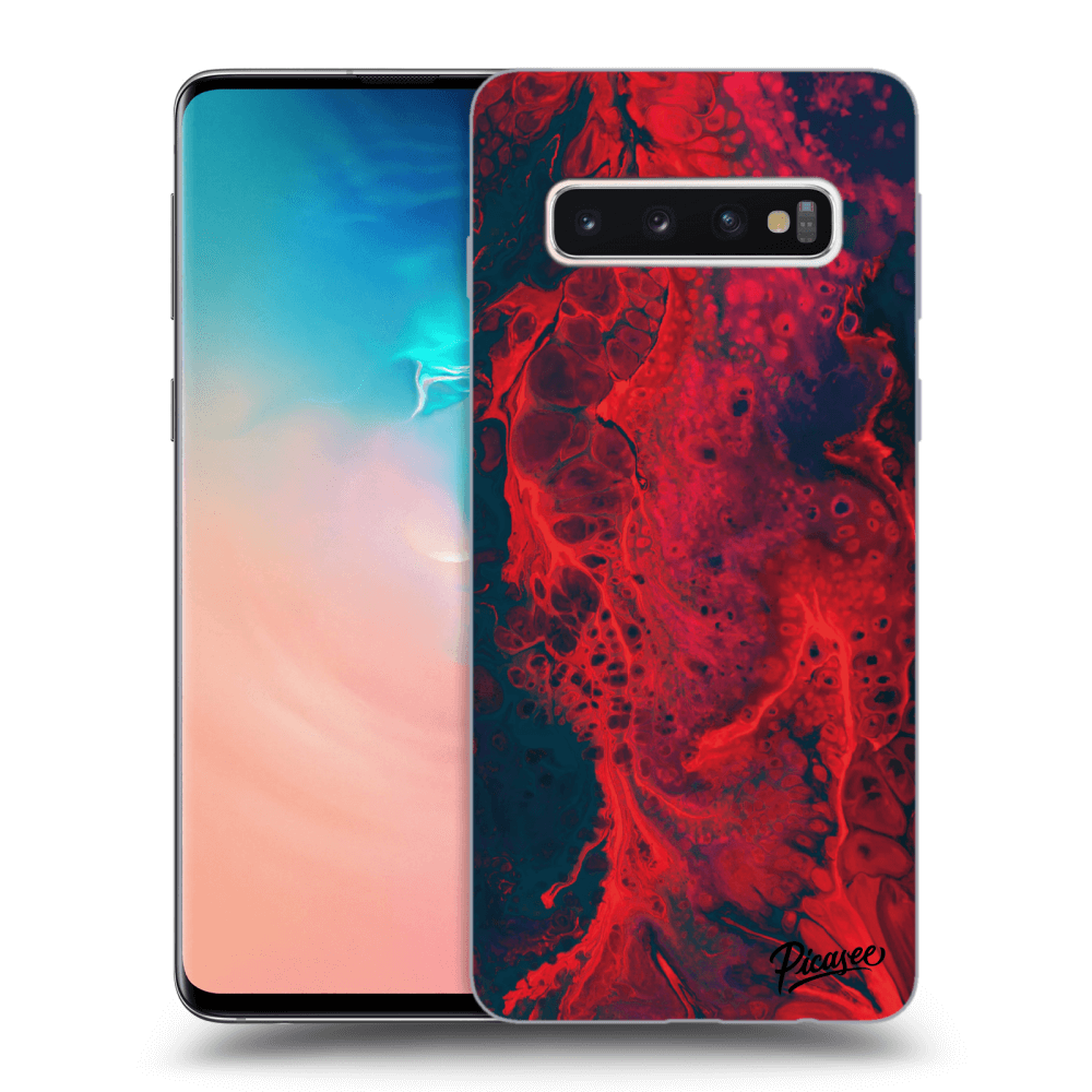 Picasee silikónový čierny obal pre Samsung Galaxy S10 G973 - Organic red